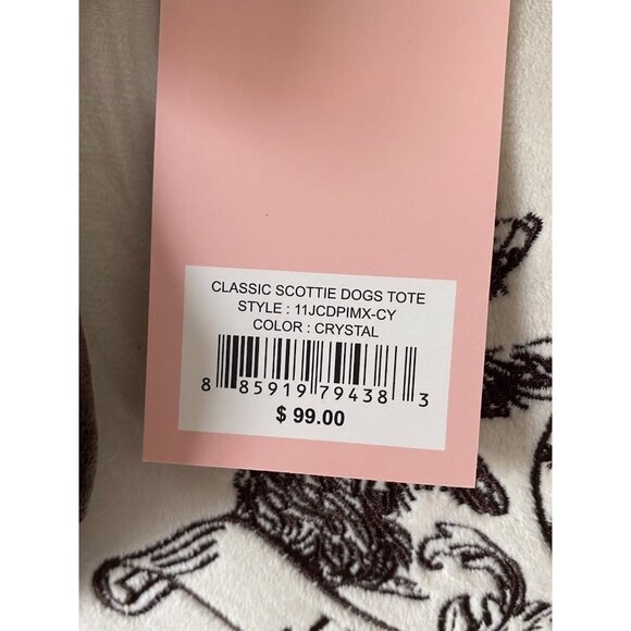 Juicy Couture Classic Scottie Dogs Tote Crystal Off White Daydreamer Viral NEW - Picture 7 of 16